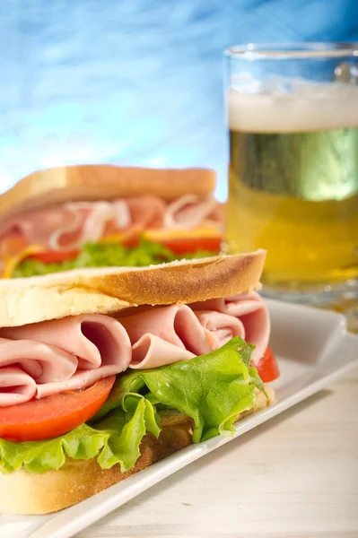 터키 햄과 양상추 샌드위치 — 스톡 사진