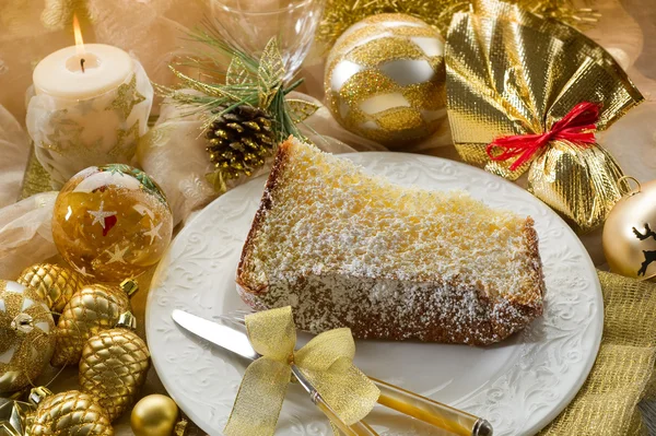 stock image Pandoro traditional italian christmas cake