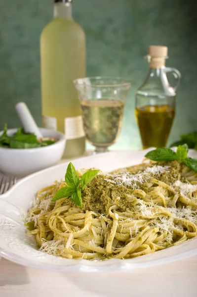 Italian pesto pasta — Stock Photo, Image