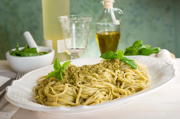 Italienische Pesto-Pasta — Stockfoto
