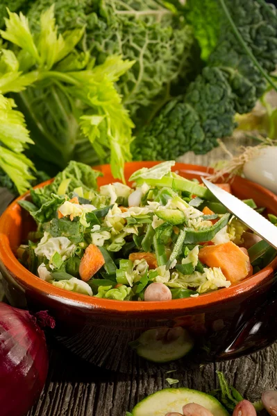 Rebanada variedad de verduras listo para la sopa —  Fotos de Stock