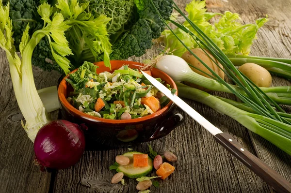 Skiva mängd vegetabilisk redo för soppa — Stockfoto