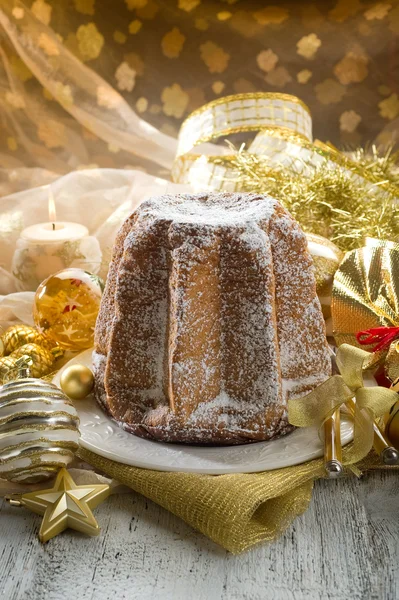 stock image Pandoro traditional italian christmas cake