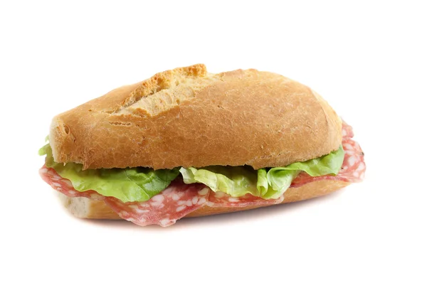 이탈리아 살라미와 함께 있는 샌드위치 — 스톡 사진