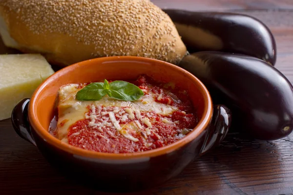 干酪传统意大利配方与茄子 — 图库照片