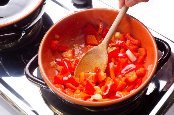 Pimiento de cocción con tomates — Foto de Stock