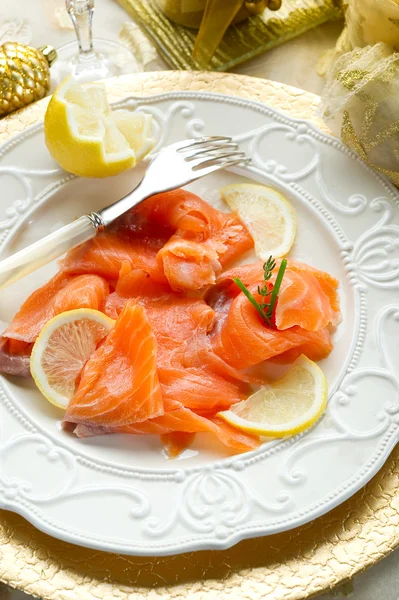 Salmon on dish — Stock Photo, Image