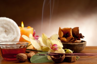 Aromatherapy and spa concept clipart