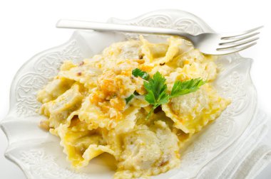 Pumpkin ravioli with parmesan cheese clipart