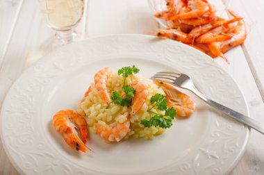 Karidesli risotto