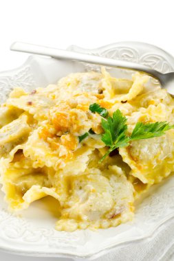 Pumpkin ravioli with parmesan cheese clipart