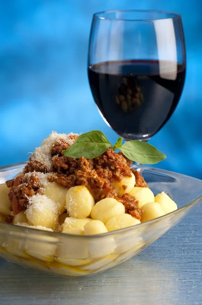 Gnocchi with ragout sauce — Stock Photo, Image