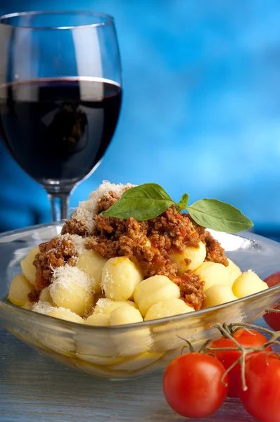 Gnocchi with ragout sauce — Stock Photo, Image