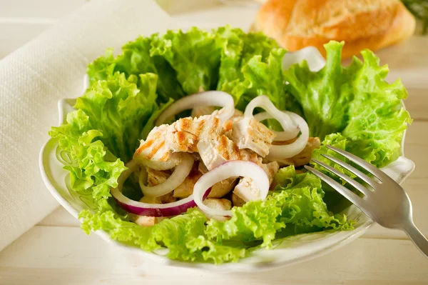 Salada mista com peito de frango grelhado — Fotografia de Stock