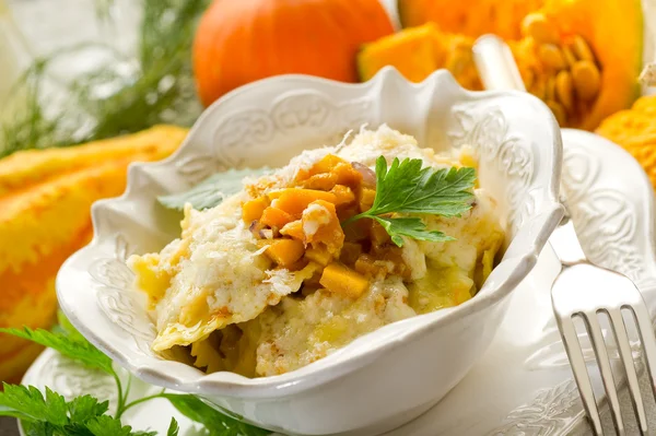 stock image Pumpkin ravioli with parmesan cheese