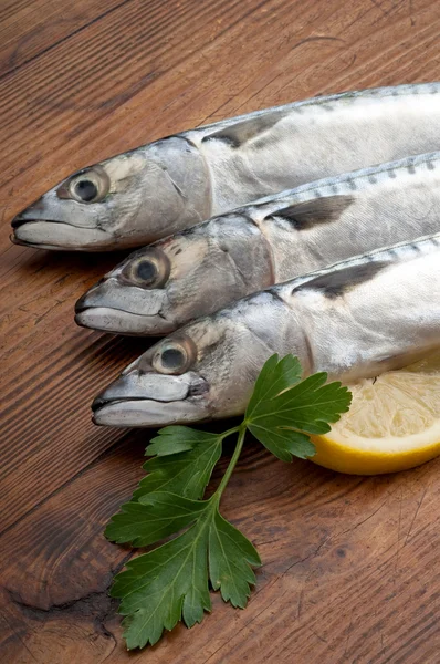 Mackerel with ingredients ready to cooking — Stock Photo, Image