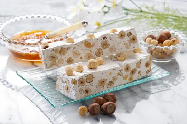 stock image Nougat with ingredients