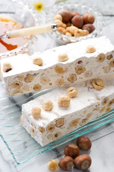 stock image Nougat with ingredients