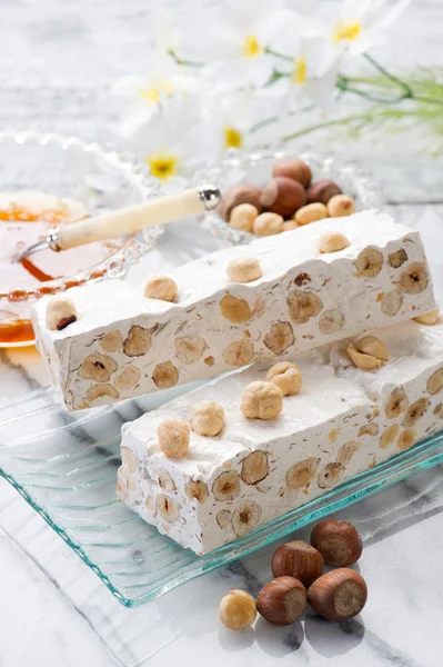 stock image Nougat with ingredients