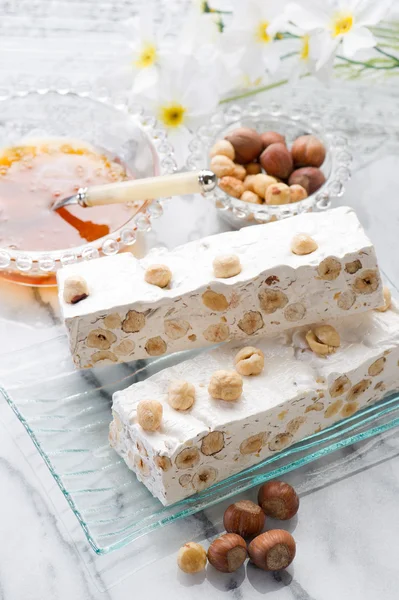 stock image Nougat with ingredients