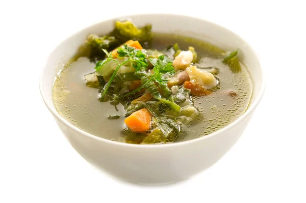 Verdure zuppa su sfondo bianco — Foto Stock