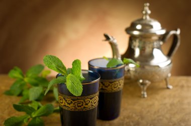 Moroccan mint tea clipart