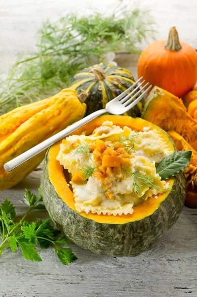 stock image Pumpkin ravioli with parmesan cheese