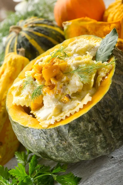 stock image Pumpkin ravioli with parmesan cheese