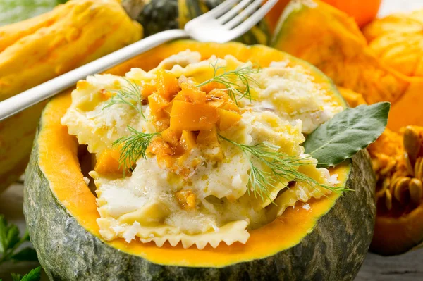 stock image Pumpkin ravioli with parmesan cheese