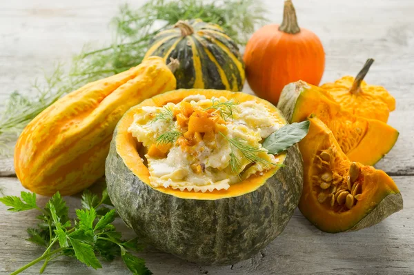 stock image Pumpkin ravioli with parmesan cheese