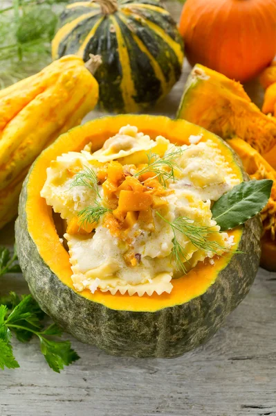 stock image Pumpkin ravioli with parmesan cheese