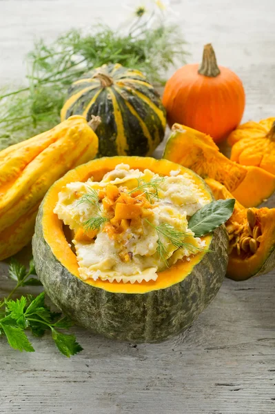 stock image Pumpkin ravioli with parmesan cheese