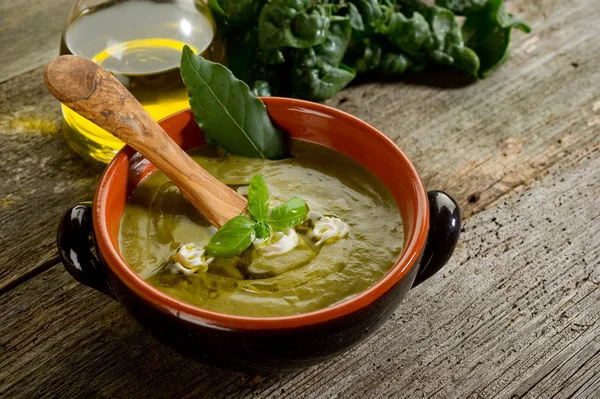 Supă de spanac — Fotografie, imagine de stoc