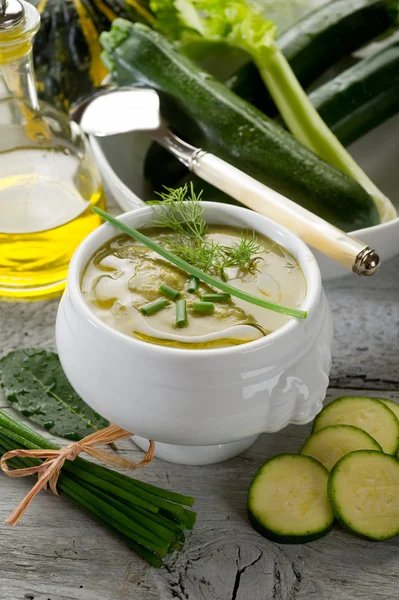 Zucchinis soup — Stock Photo, Image