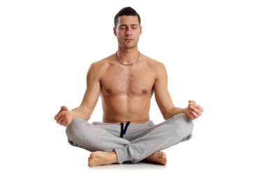 Man on yoga position clipart