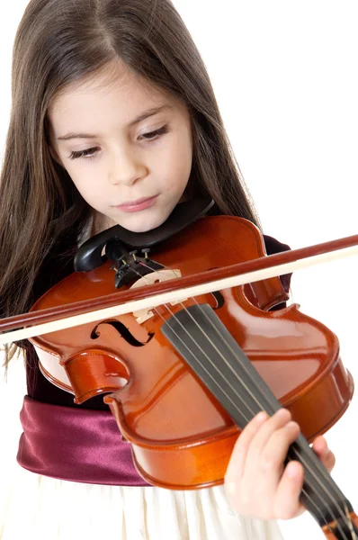 Μικρό κορίτσι παιχνίδι βιολί — Φωτογραφία Αρχείου