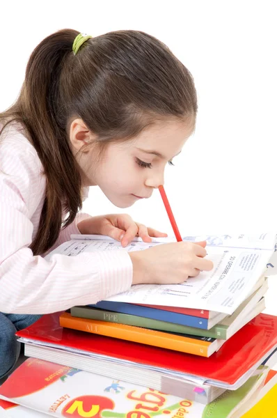 Pequeña niña studyng — Foto de Stock