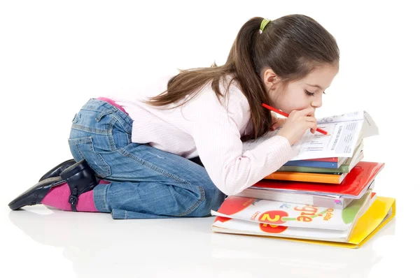 Malá holka studyng — Stock fotografie