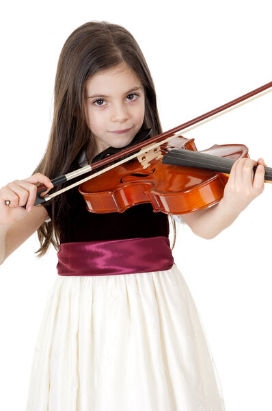 Little girl play violin