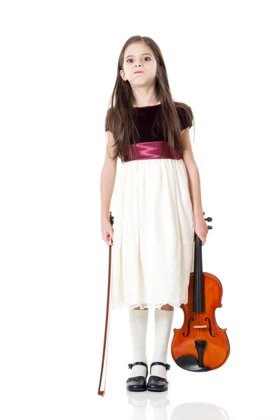Μικρό κορίτσι παιχνίδι βιολί — Φωτογραφία Αρχείου