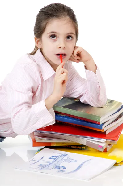 Malá holka studyng — Stock fotografie