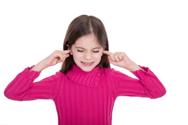 Meisje vinger zetten haar oren — Stockfoto
