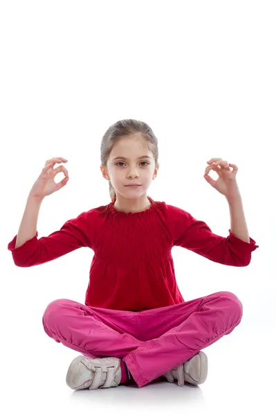 Fiatal lány nyugodt jóga póz — Stock Fotó