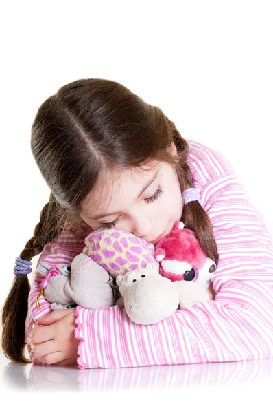 Little girl with puppets — Stock Photo, Image