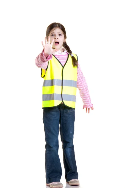 Маленька дівчинка з жирною курткою — стокове фото