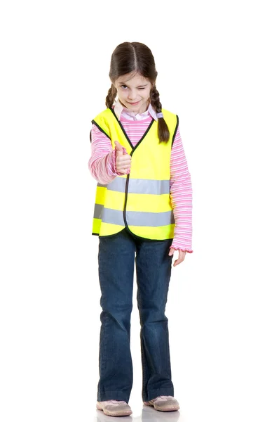 Kleines Mädchen mit safettiger Jacke — Stockfoto