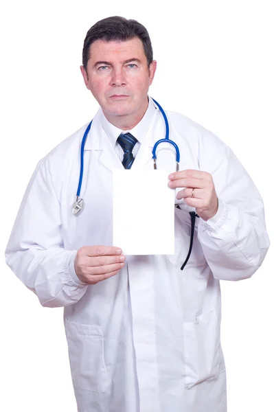 Medico con carta vuota — Foto Stock