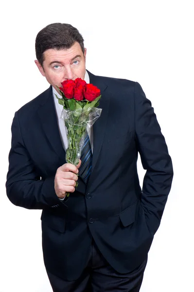 stock image Man with roses