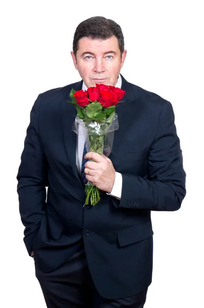 stock image Man with roses