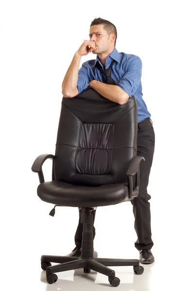 Homem zangado com assento — Fotografia de Stock